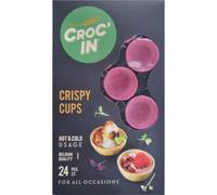 CROC'IN - Fuchsia Tartlet Shells - Edible Appetizer Or Dessert Cups - Mini Pastry Cases - Artisanal & Vegan Confection - 24 Pieces