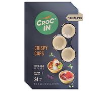 CROC'IN - Neutral Tartlet Shells - Edible Appetizer Or Dessert Cups - Mini Pastry Cases - Artisanal & Vegan Confection - 240 Pieces Box - Ideal for Catering Or Restaurants
