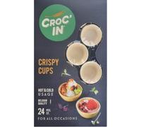 CROC'IN - Neutral Tartlet Shells - Edible Appetizer Or Dessert Cups - Mini Pastry Cases - Artisanal & Vegan Confection - 24 Pieces