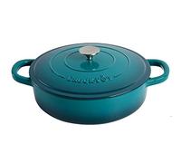 Crock-Pot 112002.02 Artisan Enameled Cast Iron Braiser W/Lid, Teal Ombre
