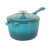 Crock-Pot 3 Qt Enamel Cast Iron Sauce Pan W/Lid - Teal Ombre