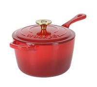 Crock-Pot 3 Qt European Enameled Cast Iron Sauce Pan W/Lid - Gradient Red