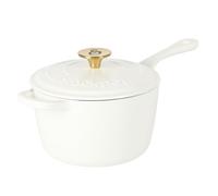 Crock-Pot 3 Qt European Enameled Cast Iron Sauce Pan W/Lid - Matte Linen White