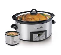Crock-Pot 6-Quart Countdown Programmable Oval Slow Cooker with Dipper, Stainless Steel, SCCPVC605-S