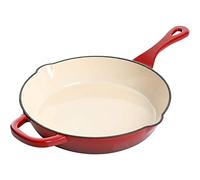 Crock Pot Artisan 10 Inch Enameled Cast Iron Round Skillet, Scarlet Red