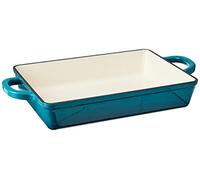 Crock Pot Artisan 13 Inch Enameled Cast Iron Lasagna Pan, Teal Ombre