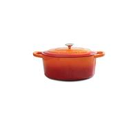 Crock Pot Artisan 7 Quart Enameled Cast Iron Dutch Oven, Sunset Orange