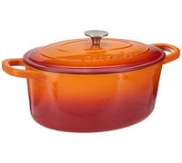 Crock Pot Artisan Oval Enameled Cast Iron Dutch Oven, 7-Quart, Sunset Orange