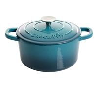Crock-Pot Artisan Round Enameled Cast Iron Dutch Oven 3-Quart Gradient Teal
