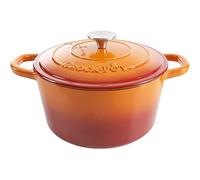 Crock-Pot Artisan Round Enameled Cast Iron Dutch Oven, 5-Quart, Sunset Orange