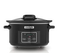 Crock-Pot Digital Slow Cooker with Hinged Lid | Adjustable Cooking Time | 4.7 Litres (4-5 People) | Black (Stainless Metal) [CSC052X]