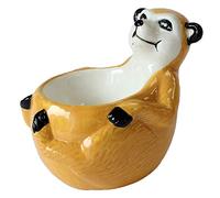 Crockery Critters Egg Cup from Deluxebase - Meerkat Ceramic Egg Holder, Cute Animal Shaped Boiled Egg Cups for Kids and Adults. Fun Novelty Gifts, Kitchen Decor and Tableware.
