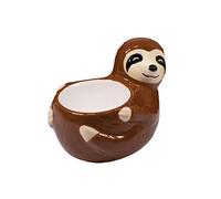 Crockery Critters Egg Cup - Sloth from Deluxebase. Hand-Painted Ceramic Animal Egg Cup, Fun Sloth Boiled Egg Holder, Novelty Breakfast Tableware