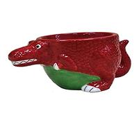 Crockery Critters Egg Cup - T Rex from Deluxebase. Hand-Painted Ceramic Animal Egg Cup, Fun Dinosaur Boiled Egg Holder, Novelty Breakfast Tableware