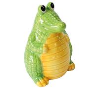 Crockery Critters Money Box - Crocodile from Deluxebase. Hand-Painted Ceramic Animal Piggy Bank, Novelty Alligator Money Bank with Easy-Access Removable Rubber Stopper