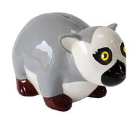 Crockery Critters Money Box from Deluxebase - Ring-Tailed Lemur Piggy Bank. Cute Animal Shaped Coin Holder, Cash Jar and Money Box for Kids and Adults. Fun Money Saving Box, Novelty Gift & Home Decor.