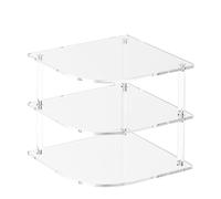Crockery Organiser - Storage Drawers | Cupboard Shelf Organiser Made of Metal and Wood Material Expandable and Stackable 3 Tier Storage for Bedside Table for Bottle