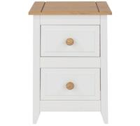 Crockett White 2 Drawer Petite Bedside Cabinet