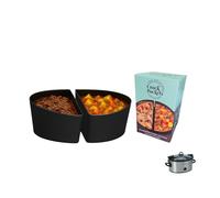 CROCKPOCKETS® 6-Quart Slow Cooker 2 Pc. Dividers Set, Reusable Silicone Inserts, Non-Stick and Leak Resistant, BPA Free, Dishwasher Safe