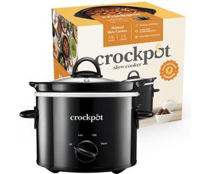 CrockPot Slow Cooker Removable EasyClean Ceramic Bowl 18 L Small Slow Cooker Serves 12 People Energy Efficient Black CSC080 - This product is