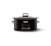 Crockpot TimeSelect Slow Cooker | Programmable Digital Display | 5.6 L (7 People and More) | Removable, Suitable for Roasting Meat & Vegetables | Black CSC093X
