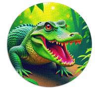 Crocodile 1000 Pieces Crocodile Jigsaw Puzzles What Happens Next Beautiful Decoration for Adults And Kids 1000pcs (67.5x67.5cm)