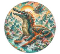 Crocodile 1000 Pieces Jigsaws Stress Reliever Difficult Challenge for Adults & Kids Unique Challenge Games Beast of Prey Jigsaw Puzzles Family Game Gifts 1000pcs (67.5x67.5cm)