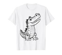 Crocodile Alligator Coloring and Paint it Yourself Value Graphic T-Shirt, Men, White, L