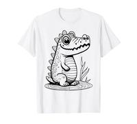 Crocodile Alligator Coloring and Paint it Yourself Value Graphic T-Shirt, Men, White, S