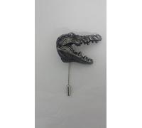 Crocodile/Alligator pewter effect animal emblem on a tie stick pin hat scarf collar etc