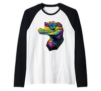 Crocodile Alligator Reptiles Love Cute Wild Crocodiles Raglan Baseball Tee
