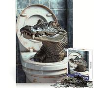 Crocodile Alligator Toilet Jigsaw Puzzles 1000 Pieces for Adults Decompress Game Tight Joint Home Enjoyable (50x75cm)