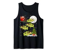 Crocodile Alligators Santa Sleigh Flying Funny Christmas Tank Top