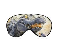 Crocodile and Birds Comfortable Sleep Eye Mask Soft Covers for Sleeping with Adjustable Strap