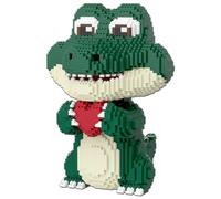 Crocodile Building Blocks Set 8000+ Pieces, Large 3D Cute Alligator Holding Heart Model, Advanced Micro Bricks Display Toy for Adults, Creative Gift, 39cm Tall DIY Construction Kit