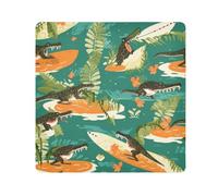 Crocodile Camera Wrap Cloth, Squares Magic Self-Adhesive Cloth for Lens Camera Anti-Scratch Lens Protector Makeup Wrap Cloth Bag 17.7" x 17.7"