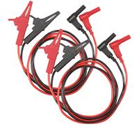 Crocodile Clip Test Leads, 100cm PVC and Copper Wire with Insulated Braided Protection, Rated 1000V/15A, Non-Slip Design for Electrical Testing