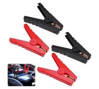 Crocodile Clips Electrical, 4 Pcs Set of 100a Crocodile Clips, Alligator Clip, Suitable for Cars, Lorries, Boats, Red and Black Clip for Jump-Starting and Charging