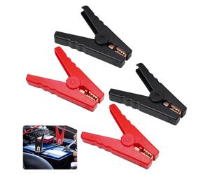 Crocodile Clips Electrical, 4 Pcs Set of 100a Crocodile Clips, Alligator Clip, Suitable for Cars, Lorries, Boats, Red and Black Clip for Jump-Starting and Charging