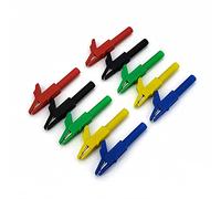 Crocodile Clips,Heavy Duty Crocodile, Alligator Clips 56mm 4mm Jack Brass Insulated Electrical Test Clips 10Pcs 5 Colors(10pcs Yellow)
