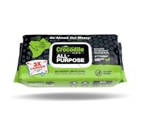 Crocodile Cloth Multi-Purpose Household Cleaning Wipes - The Stronger Easier Way to Clean Grease, Dirt, Dust, Grime, Glue from Hands, Tables, and More - 80 Oversized, Heavy-Duty Biodegradable Wipes