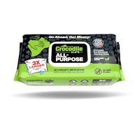 Crocodile Cloth Multi-Purpose Household Cleaning Wipes - The Stronger Easier Way to Clean Grease, Dirt, Dust, Grime, Glue from Hands, Tables, and More - 80 Oversized, Heavy-Duty Biodegradable Wipes
