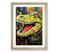 Crocodile Constructivism No.2 Framed Print | A2 Oak Framed Wall Art | Ready to Hang | Modern Historical Picture | Living Room Bedroom Lounge Office