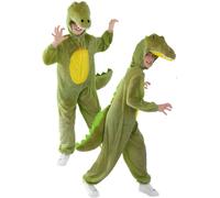 Smiffys Crocodile Costume for Kids, Animal Jumpsuit with Hood, Child Unisex Fancy Dress Outfit, Soft Crocodile Costume for Boys and Girls, Halloween Dress-Up, World Book Day, Costume Parties