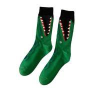 Crocodile Cotton Reach Pattern Socks Funky Print Crew Animation Cartoon Funky Gift for Him Her Boyfriend Girlfriend Child Kibs Boys Girls Boyfriend Girlfriend Animal Print Mid-Calf Unusual Anime