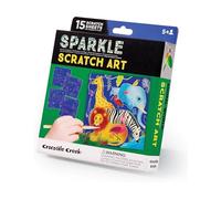 Crocodile Cr nimal Themed Scratch Art for Kids of Ages 5 Years and Up - Fun & Educational Kit - Includes 15 Sheets, Wodden Stylus, Cards & Pages