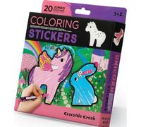 Crocodile Cr oloring Stickers for Kids - Includes 20 Jumbo Stickers, 5 Themed Crayons and 1 Illustrated Scene - Helps Develop Motor Skills and Creativity for Children Ages 3 and Up - Unicorn