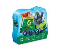 Crocodile Creek 12 Pieces Mini Jigsaw Floor Puzzle - Go Gorilla Design - Ideal for Kids Ages 2 Years and Up - Heavy Duty Shaped Box for Storage, 12.01" x 9.02" Completed Puzzle Size