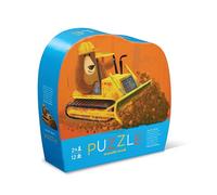 Crocodile Creek 12 Pieces Mini Jigsaw Floor Puzzle - Go Mister Bear Design - Ideal for Kids Ages 2 Years and Up - Heavy Duty Shaped Box for Storage, 12.01" x 9.02" Completed Puzzle Size