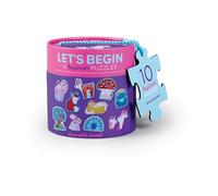 Crocodile Creek 2-Piece Beginner Puzzles including 10 Different Designs For Kids Ages 2 Years and Up - Heavy-Duty Canister For Storage - Each Puzzle is Approximately 6 x 4 inches